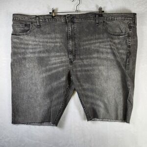 Levi's 502 Denim Shorts Mens Size 58 Gray Wash Cut Off Jean Shorts NWT Irregular